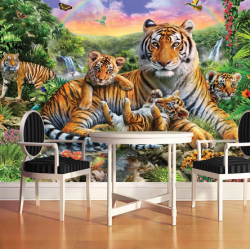 3D fototapetas su tigrais